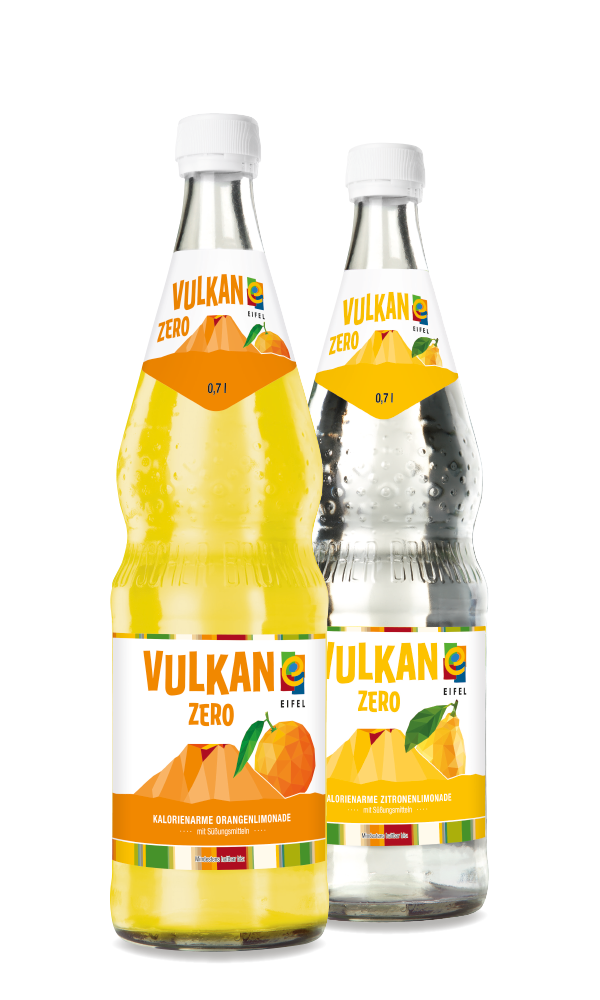 VULKAN Zero Orange und Zero Zitrone in der 0,7 Liter Glasflasche